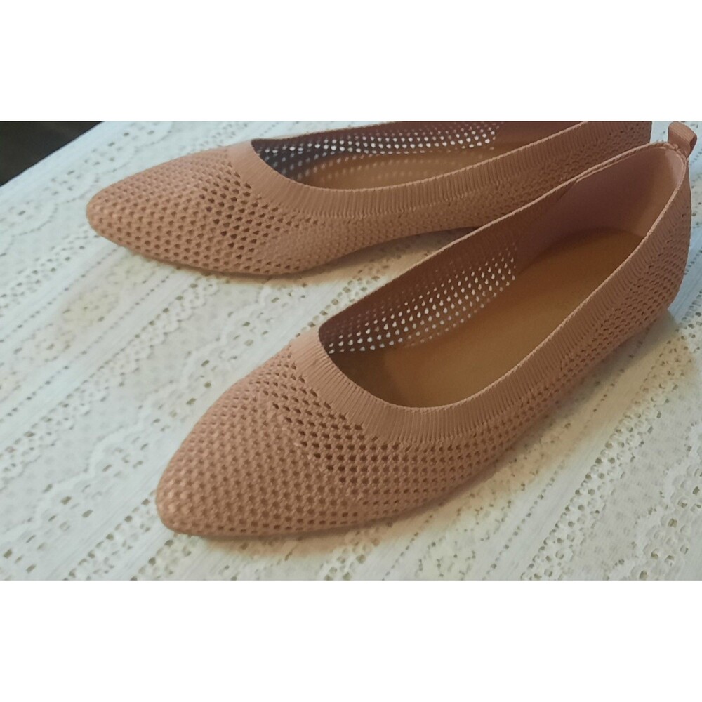 Maurices Nora Fly Knit Ballet Flat Size 6.5, Boho Cottage Coastal Open Mesh EUC